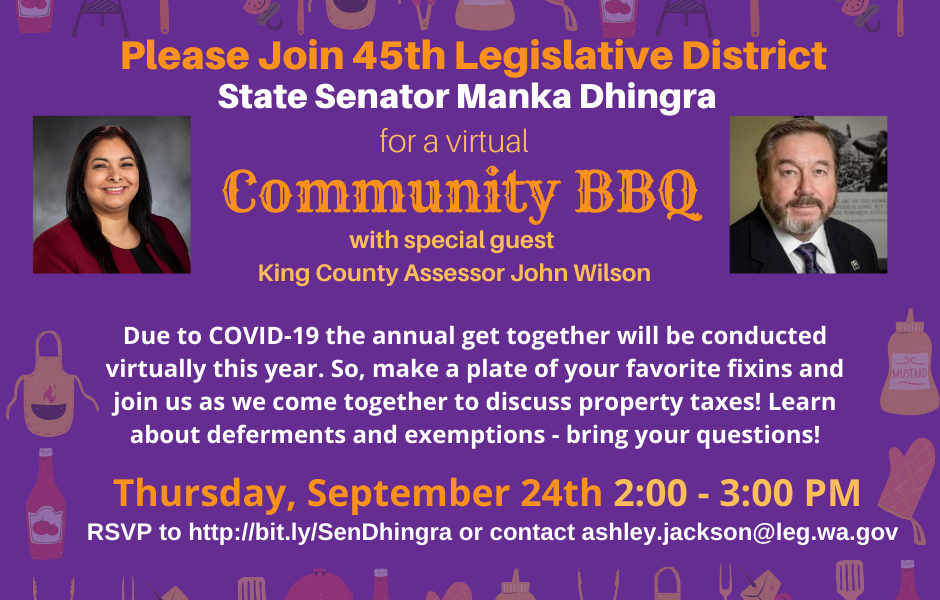 E-news: Join me for a virtual BBQ with King Co Assessor John Wilson