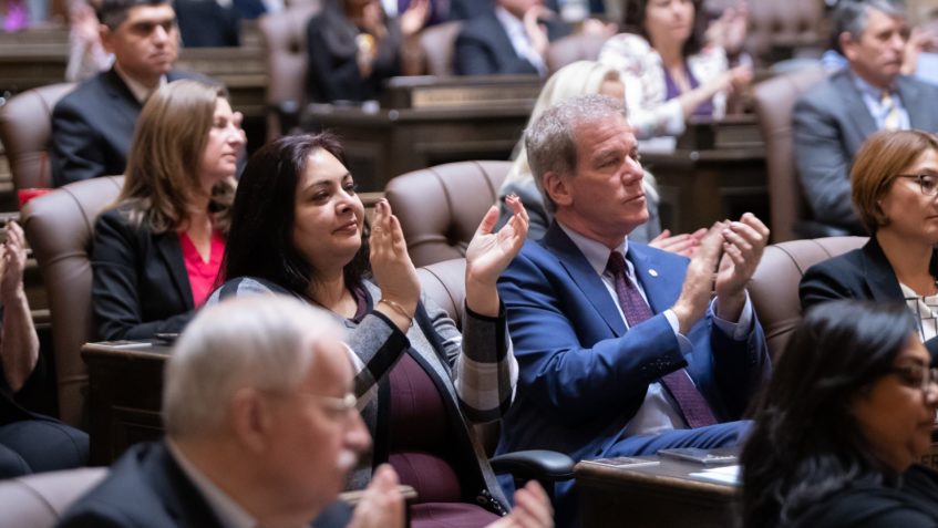 Sen. Dhingra and Rep. Goodman at the State of the State, January 15, 2019.