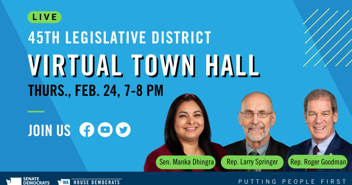 Join me for a 45th Legislative District Virtual Town Hall