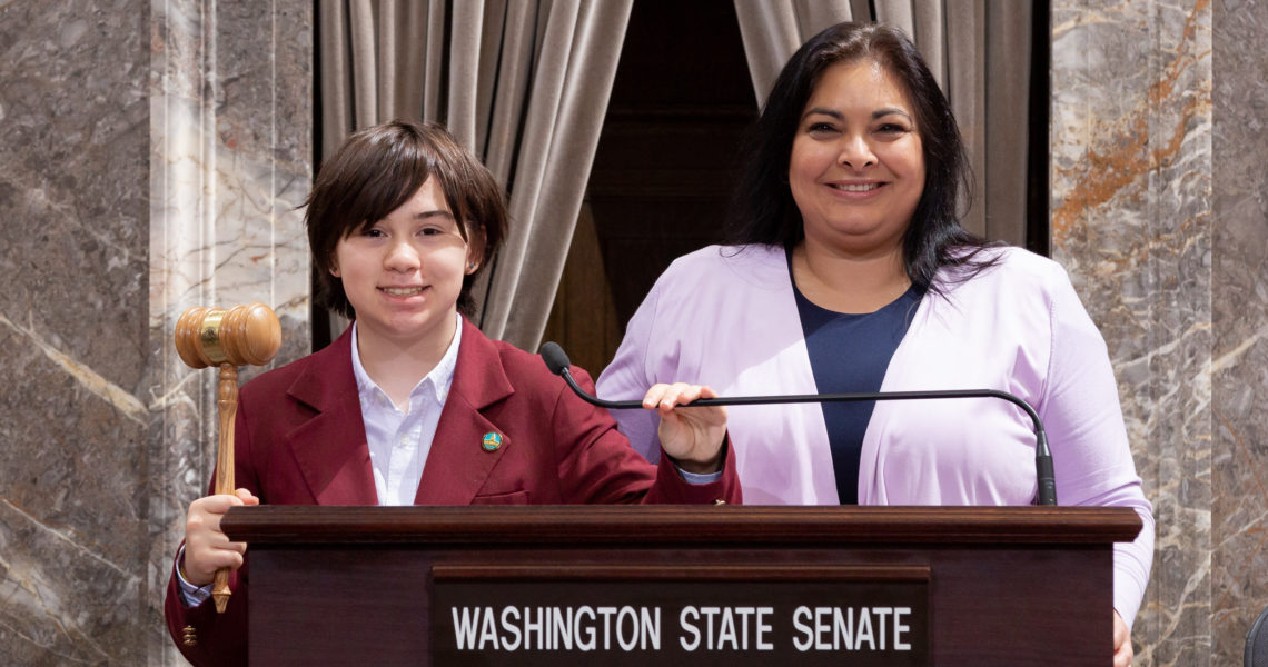 Jillian Baer serves as page in Washington State Senate