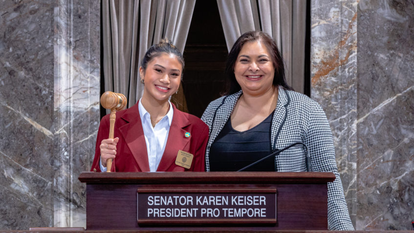 Senator Manka Dhingra with Page Aliana Pineda - Feb. 08, 2023