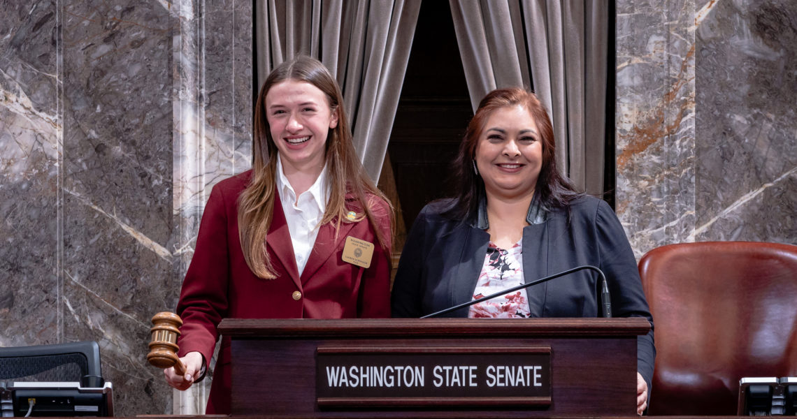 Lauren Schwager serves as a page in Washington State Senate