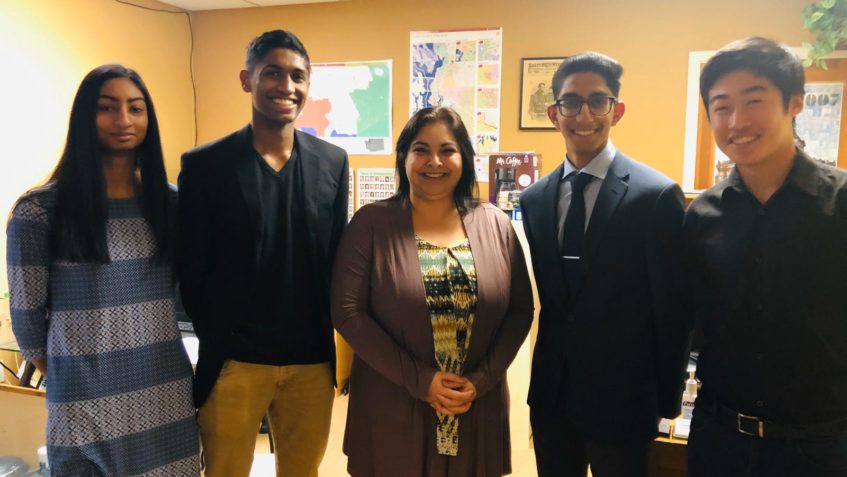 Eastlake High School students who first proposed the Stop the Bleed legislation in 2020: Gauri Srikumar, Rian Alam, Rohan Krishnan, and Jason Zhang.