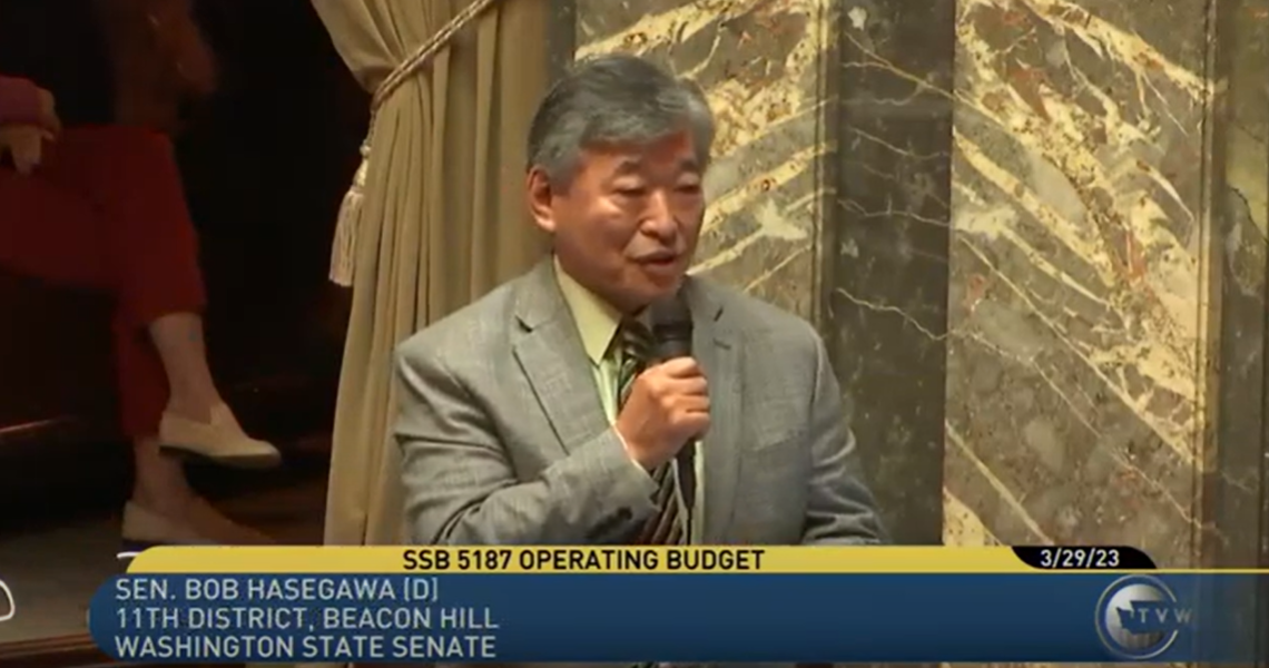 Sen. Hasegawa speaks to fishing amendment on 2023 state budget