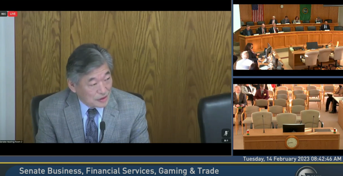 Sen. Hasegawa speaks against SB 5052 in committee
