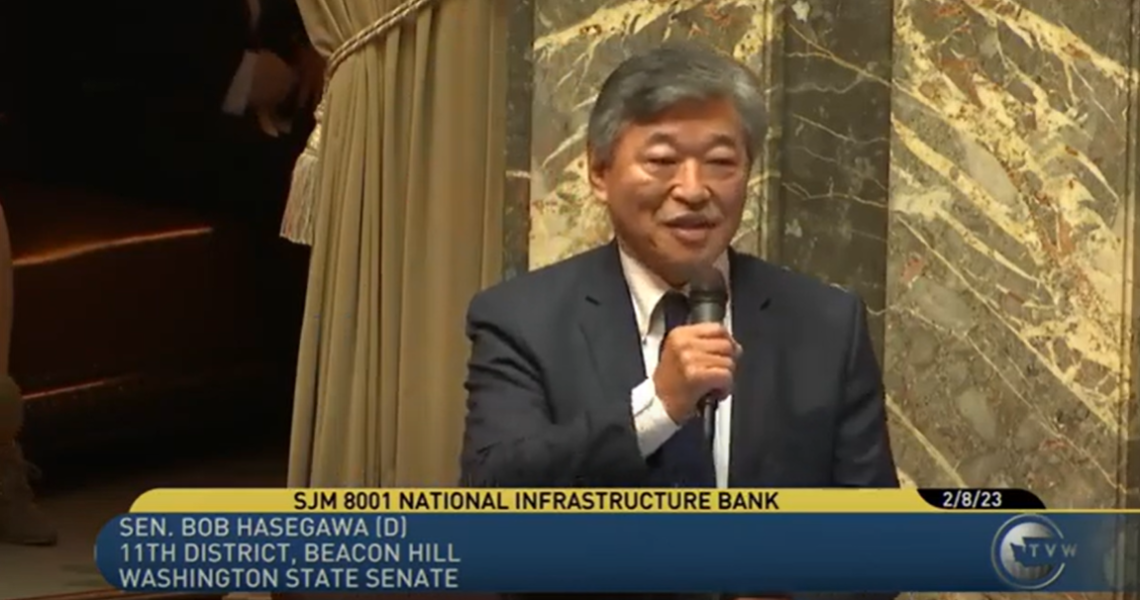 Sen. Hasegawa speaks on SJM 8001, legislation on a national infrastructure bank