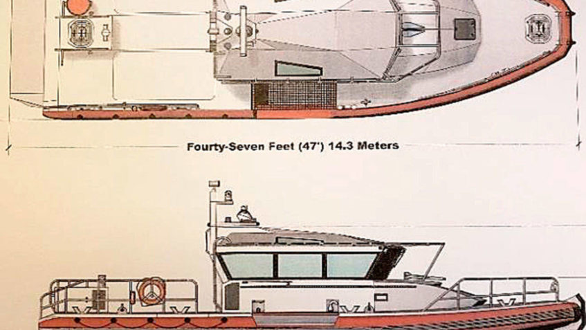 South King Fire and Rescue’s new Maritime Emergency Response Vessel will be similar to this model drawing. Courtesy South King Fire
