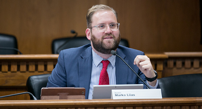 Sen. Marko Liias in committee