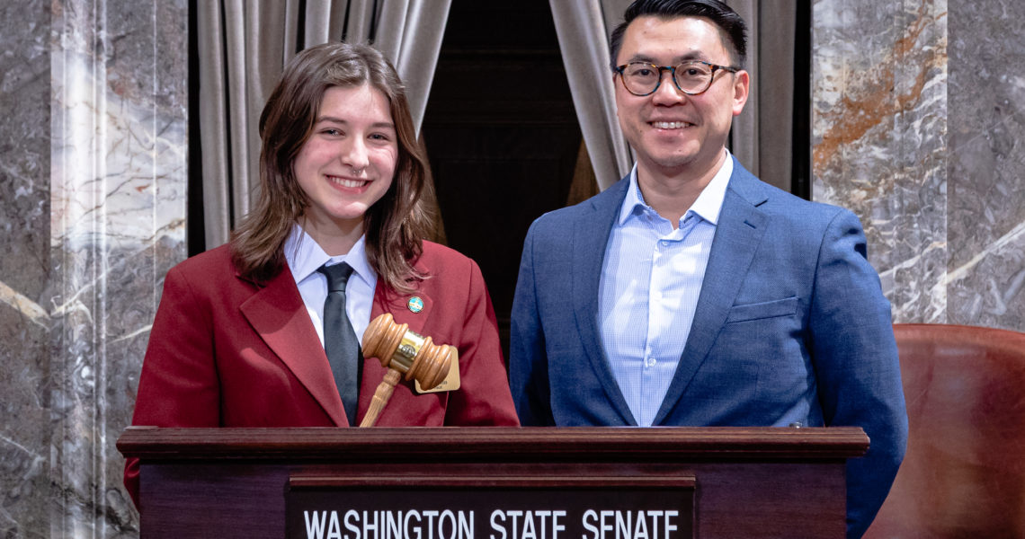 Mia Weiss serves as page in Washington State Senate 