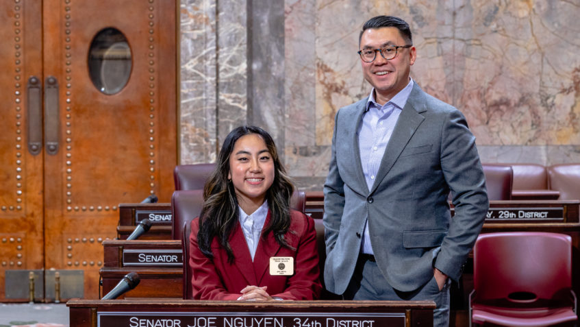 Joy Ohta and Sen. Joe Nguyen