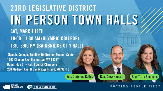 23rd Legislative District Town Hall Meeting on March 11