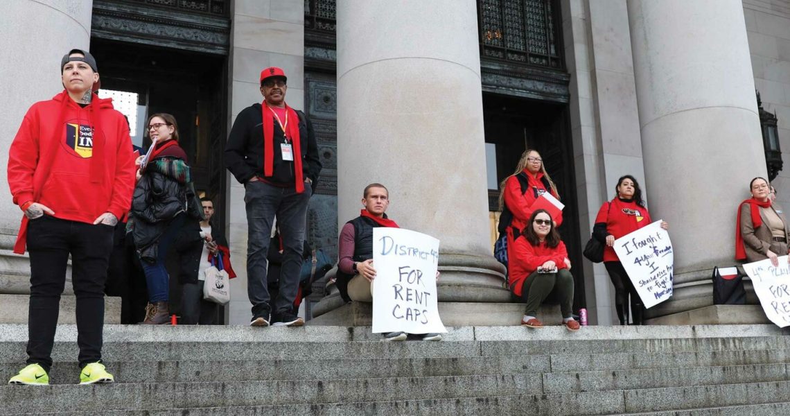 Hundreds rally in Olympia for affordable housing and rent caps