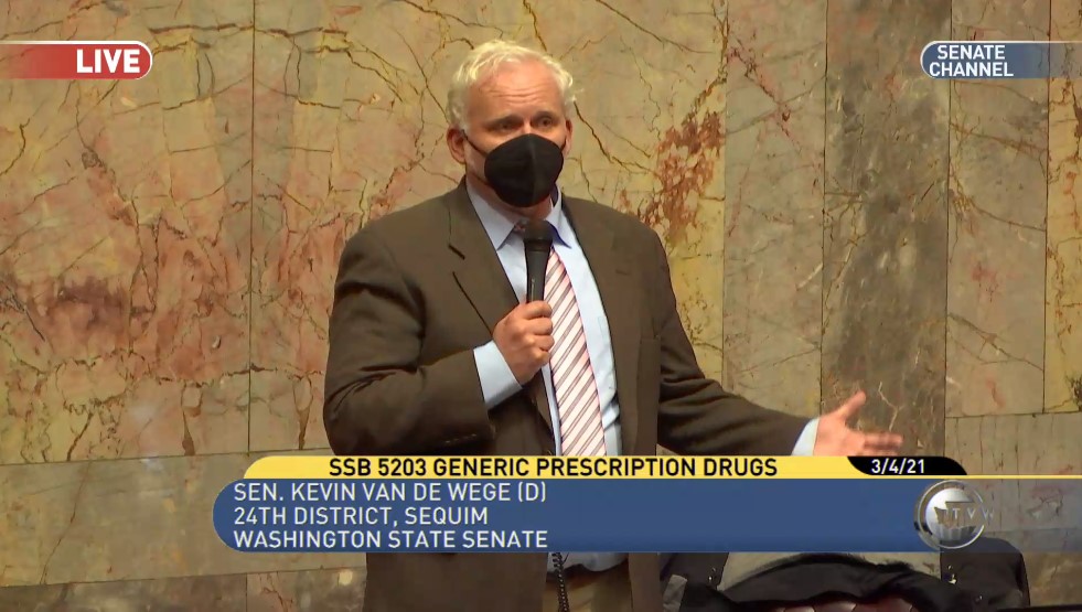 Senate passes Van De Wege bill to allow lower-cost generic drugs
