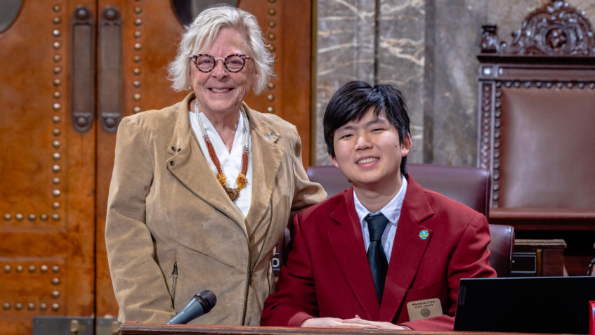Senator Claire Wilson with Page Andrew Ma - Feb. 20, 2023