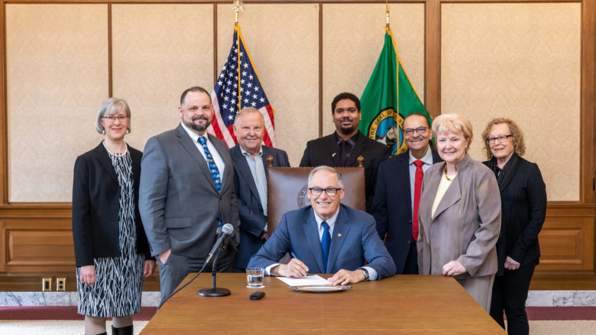 Gov. Inslee signs Substitute Senate Bill No. 5729, March 30, 2023. Relating to removing the expiration date on the cost-sharing cap for insulin. Primary Sponsor: Karen Keiser
